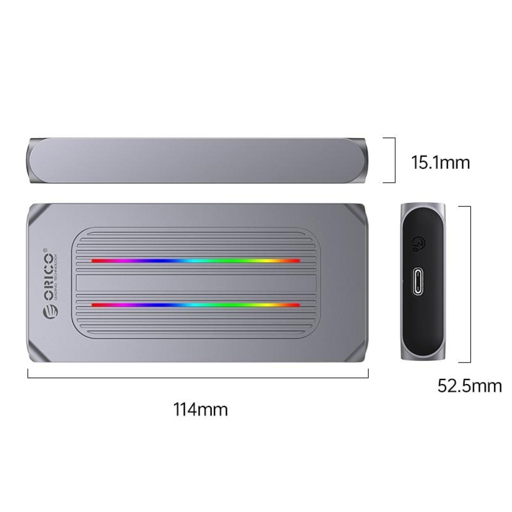 ORICO M2R1-G2-GY 10Gbps M.2 NVMe RGB SSD Enclosure(Grey)