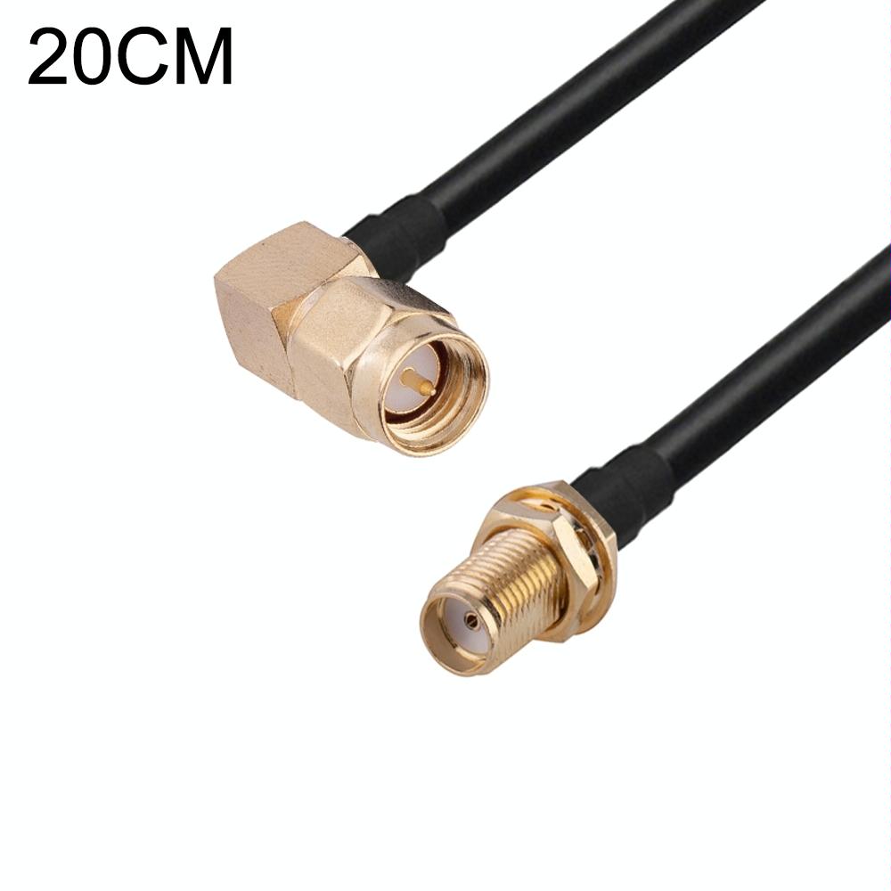 SMA Male Elbow to SMA Female RG174 RF Coaxial Adapter Cable, Length: 20cm
