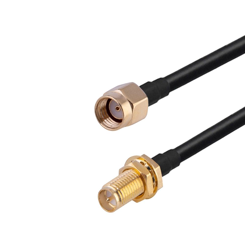 RP-SMA Male to RP-SMA Female RG174 RF Coaxial Adapter Cable, Length: 30cm