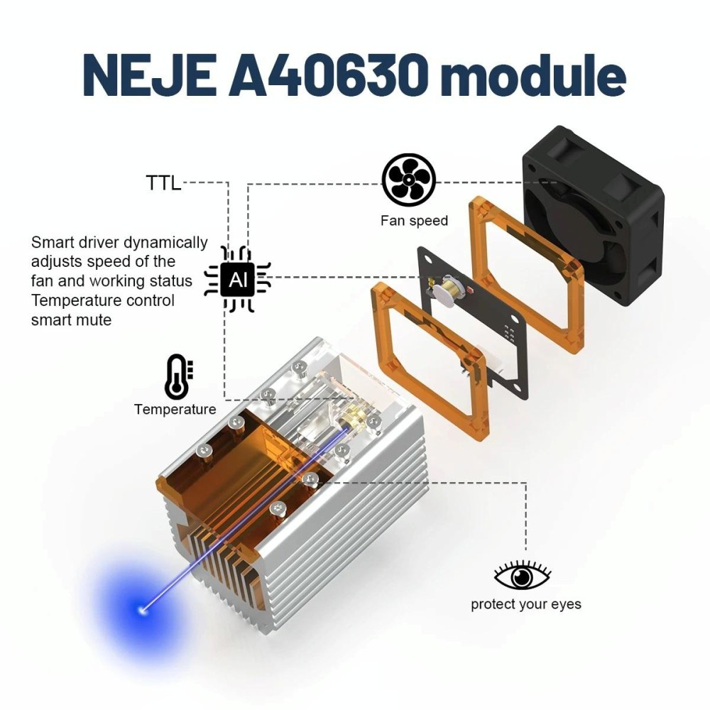 NEJE A40630 7.5W 450nm Laser Engraver Module Kits
