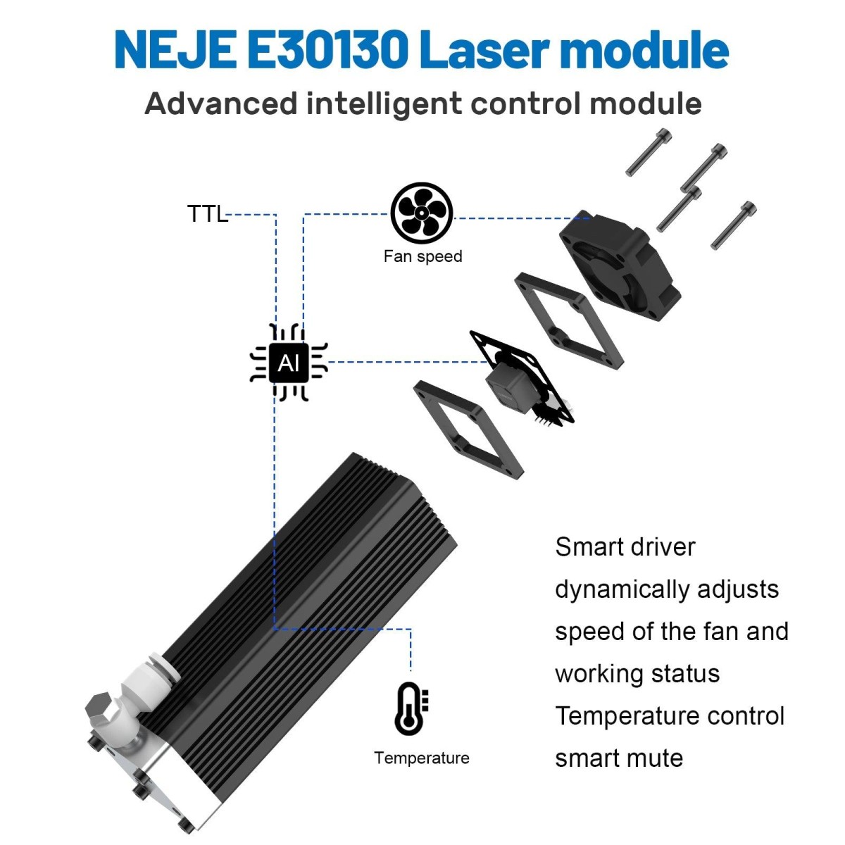 NEJE MASTER 3 MAX Laser Engraver with E30130 Laser Module(EU Plug)