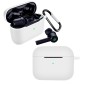 For RAZER Hammerhead True Wireless Pro Pure Color Bluetooth Earphone Soft Silicone Protective Case With Hook(White)