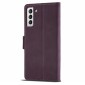 For Samsung Galaxy S22 5G Forwenw Dual-side Buckle Leather Phone Case(Wine Red)
