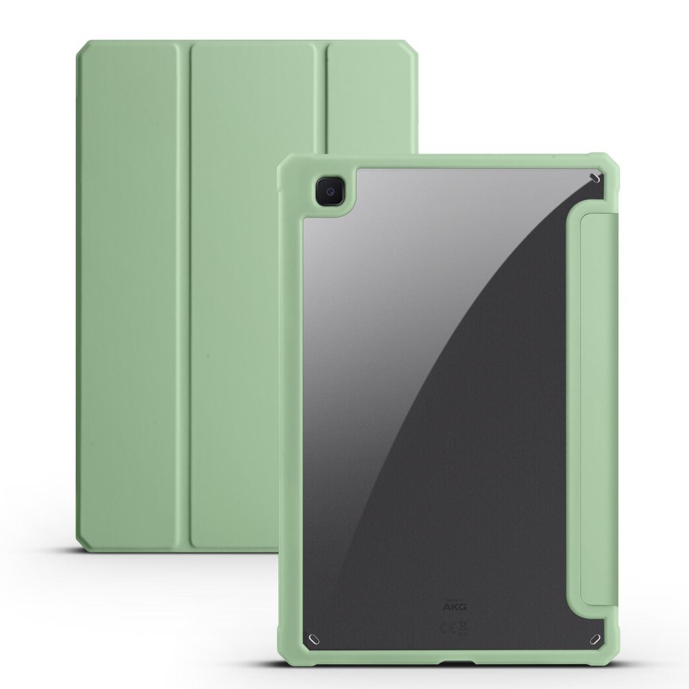 For Samsung Galaxy Tab S6 Lite 2020/2022 Acrylic 3-folding Smart Leather Tablet Case(Green)