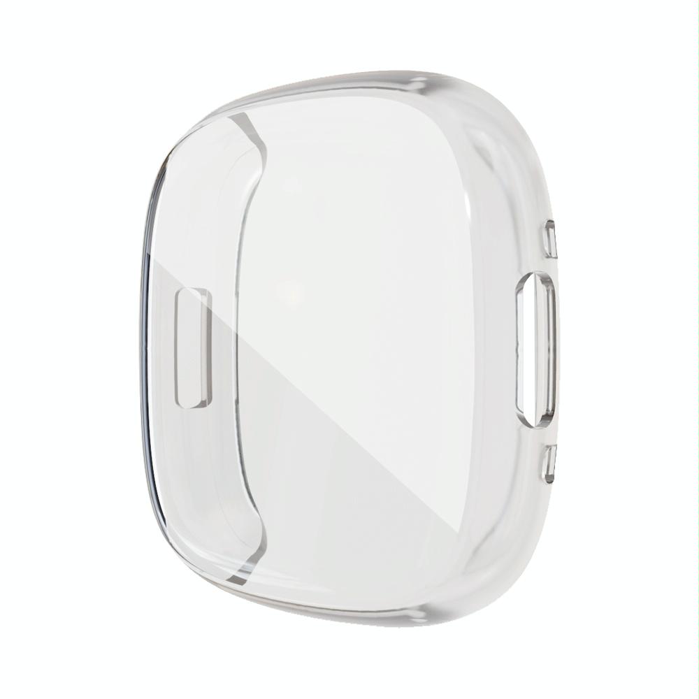 For Fitbit Versa 4 / Sense 2 Electroplating Full Coverage TPU Watch Case(Transparent)