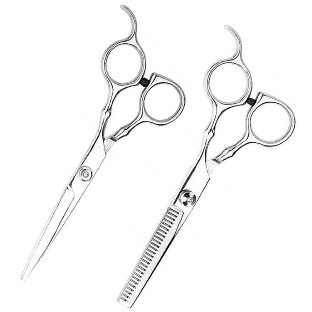 12pcs / Set Professional Hair Cutting Thinning Scissor Hairdressing Flat Shear Scissors Kit(Gold Silver)
