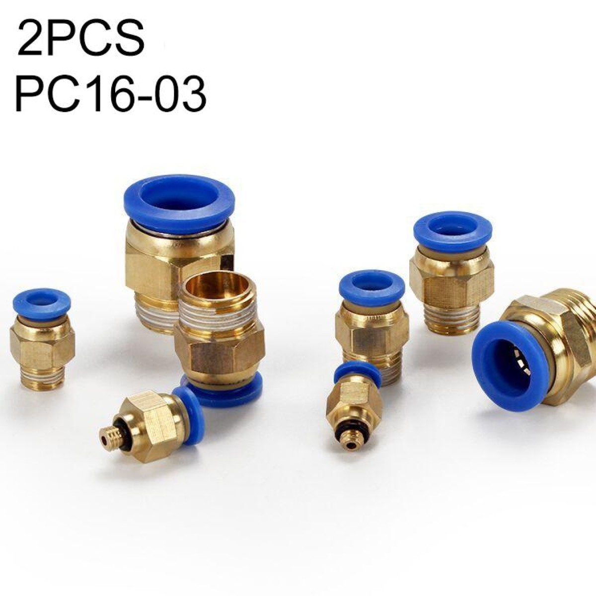 PC16-03 LAIZE 2pcs PC Male Thread Straight Pneumatic Quick Fitting Connector