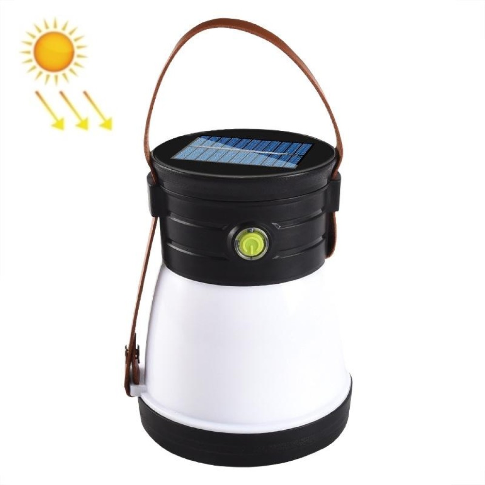 USB Multi-function Portable Rechargeable Solar Emergency Camping Lamp  Flashlight(Black)