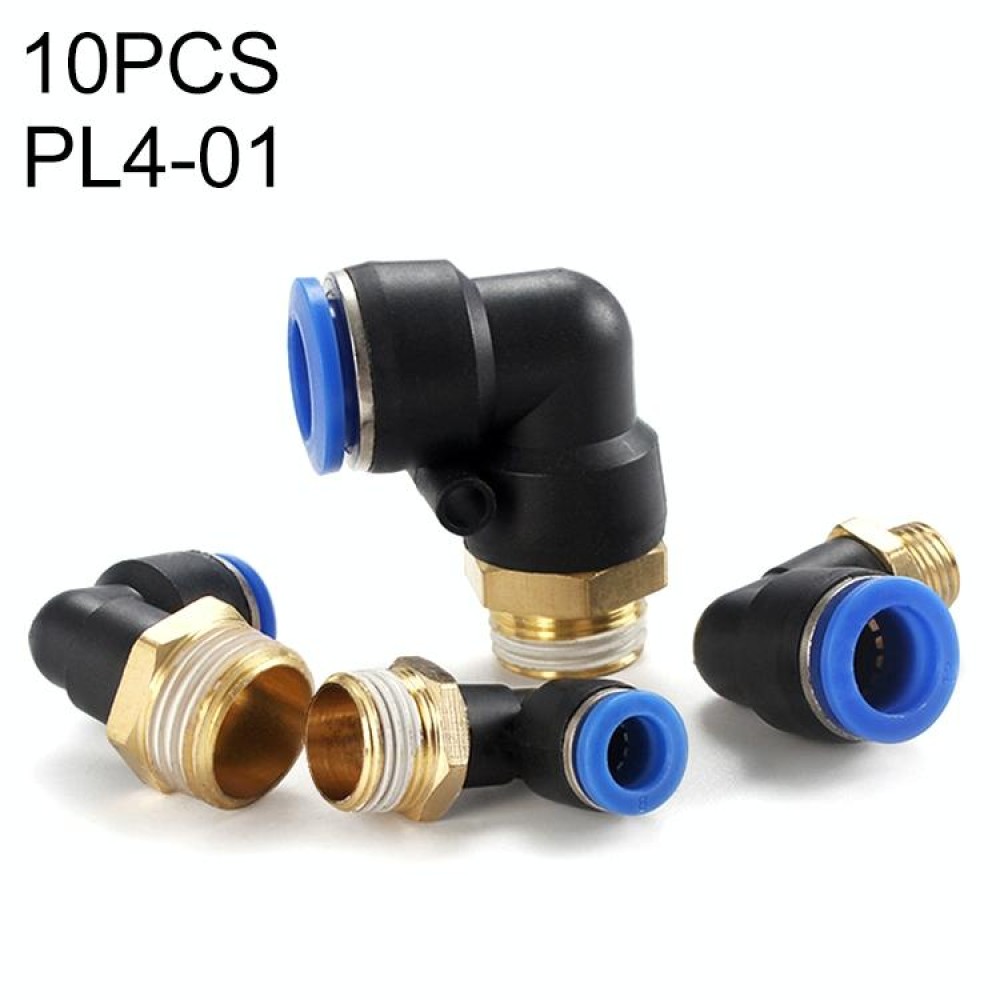 PL4-01 LAIZE 10pcs Male Thread Elbow Pneumatic Quick Fitting Connector