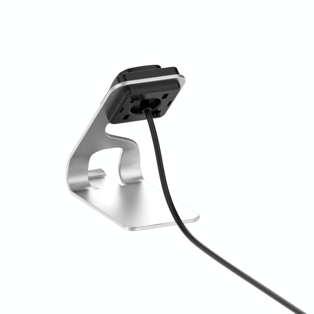 For Fitbit Versa4 / Sense2 Portable Magnetic Metal Charger Holder Cable Length:1.5m(Silver)