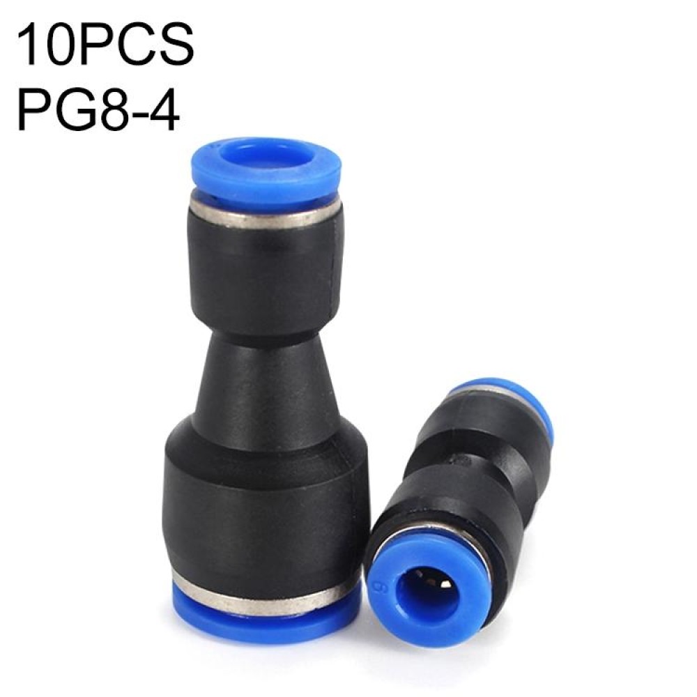 PG8-4 LAIZE 10pcs Plastic Reducing Straight Pneumatic Quick Fitting Connector