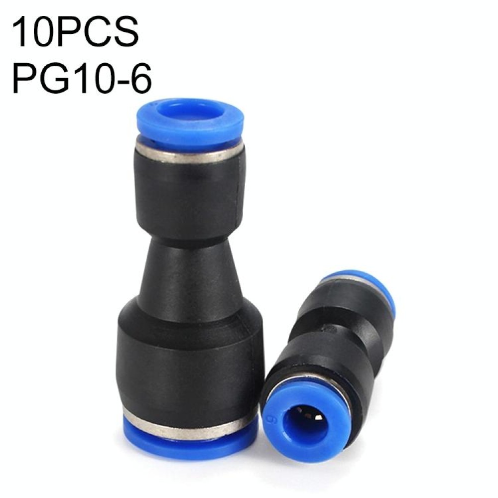 PG10-6 LAIZE 10pcs Plastic Reducing Straight Pneumatic Quick Fitting Connector