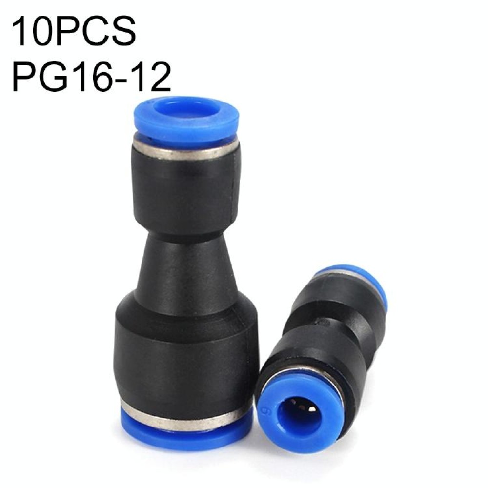 PG16-12 LAIZE 10pcs Plastic Reducing Straight Pneumatic Quick Fitting Connector