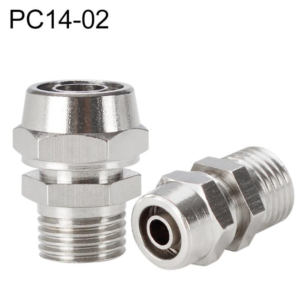 PC14-02 LAIZE Nickel Plated Copper Pneumatic Quick Fitting Connector