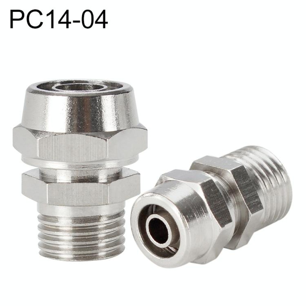 PC14-04 LAIZE Nickel Plated Copper Pneumatic Quick Fitting Connector