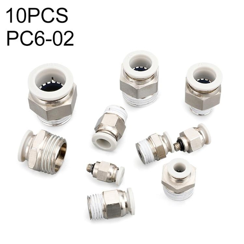 PC6-02 LAIZE 10pcs PC Straight Pneumatic Quick Fitting Connector