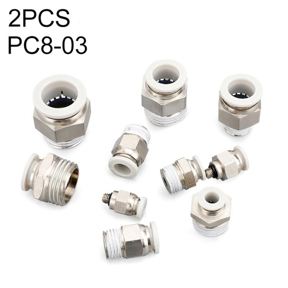 PC8-03 LAIZE 2pcs PC Straight Pneumatic Quick Fitting Connector