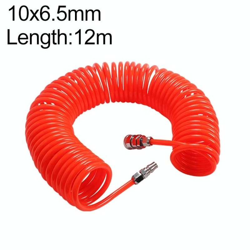 LAIZE Compressor Air Flexible PU Spring Tube with Connector, Specification:10x6.5mm, 12m