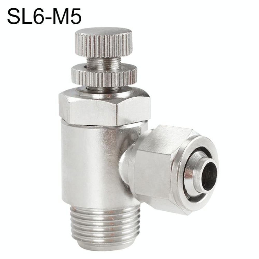 SL6-M5 LAIZE Nickel Plated Copper Trachea Quick Fitting Throttle Valve Lock Female Connector