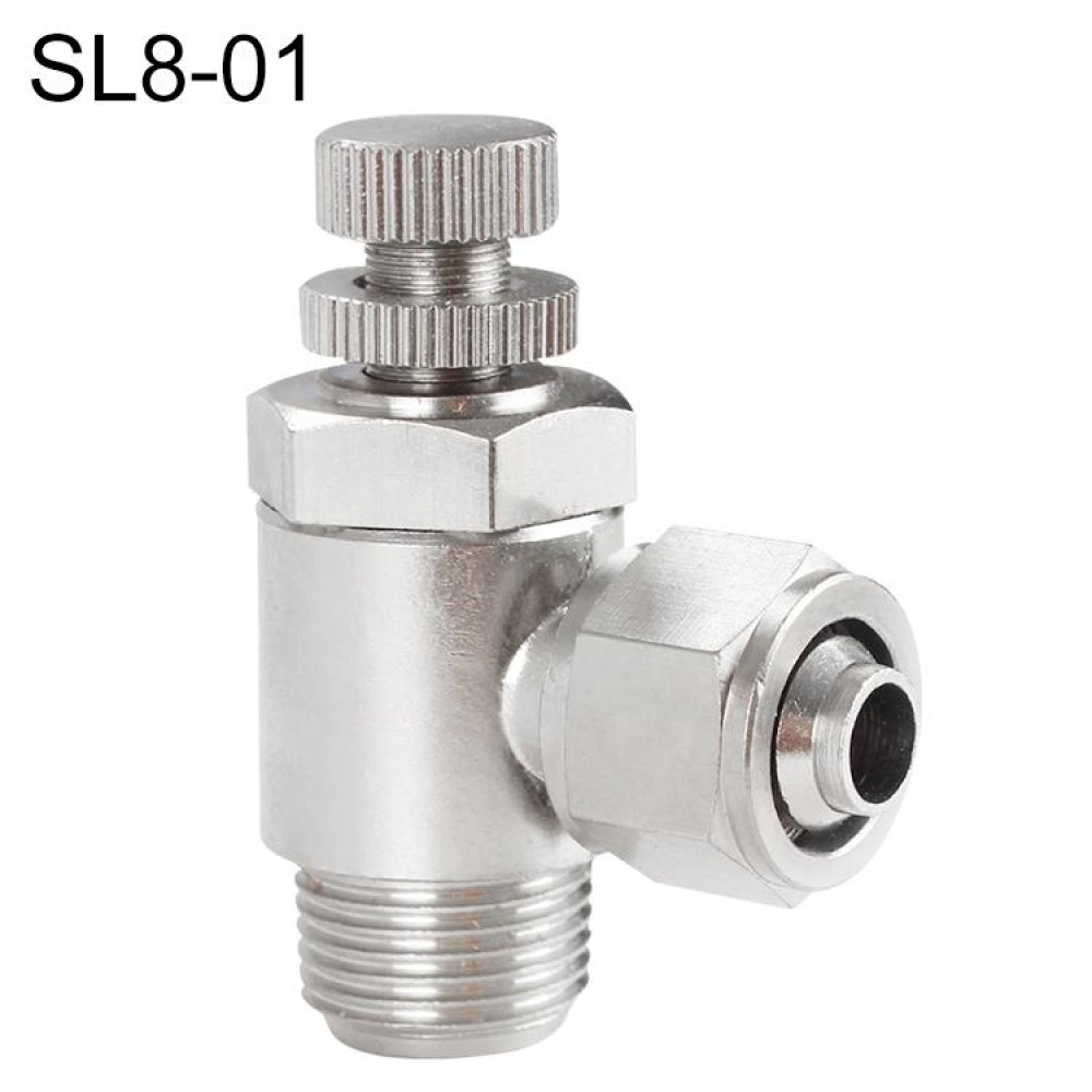 SL8-01 LAIZE Nickel Plated Copper Trachea Quick Fitting Throttle Valve Lock Female Connector