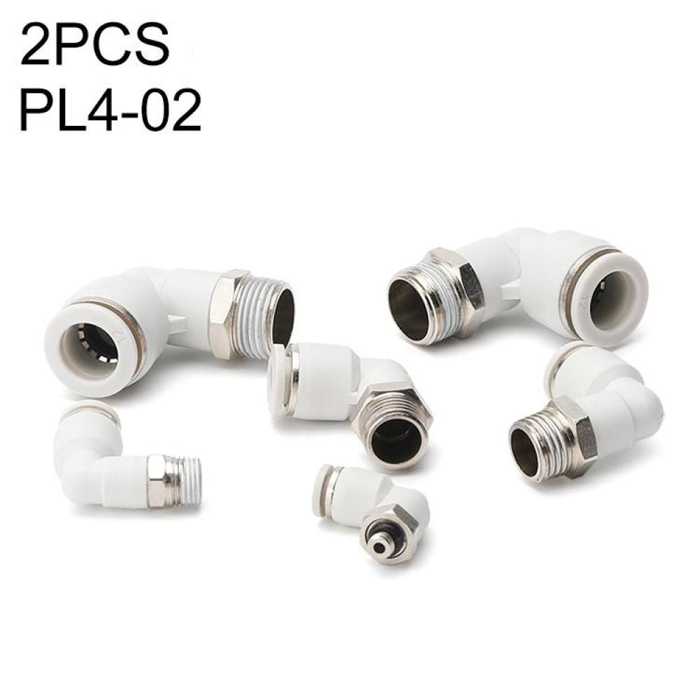 PL4-02 LAIZE 2pcs PL Elbow Pneumatic Quick Fitting Connector