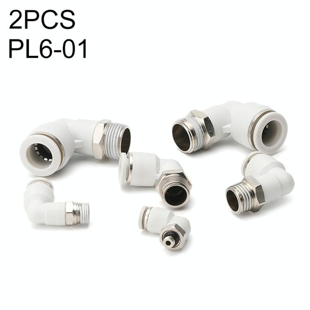 PL6-01 LAIZE 2pcs PL Elbow Pneumatic Quick Fitting Connector