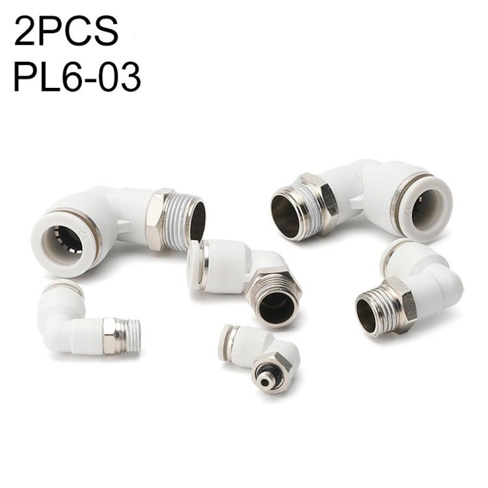 PL6-03 LAIZE 2pcs PL Elbow Pneumatic Quick Fitting Connector