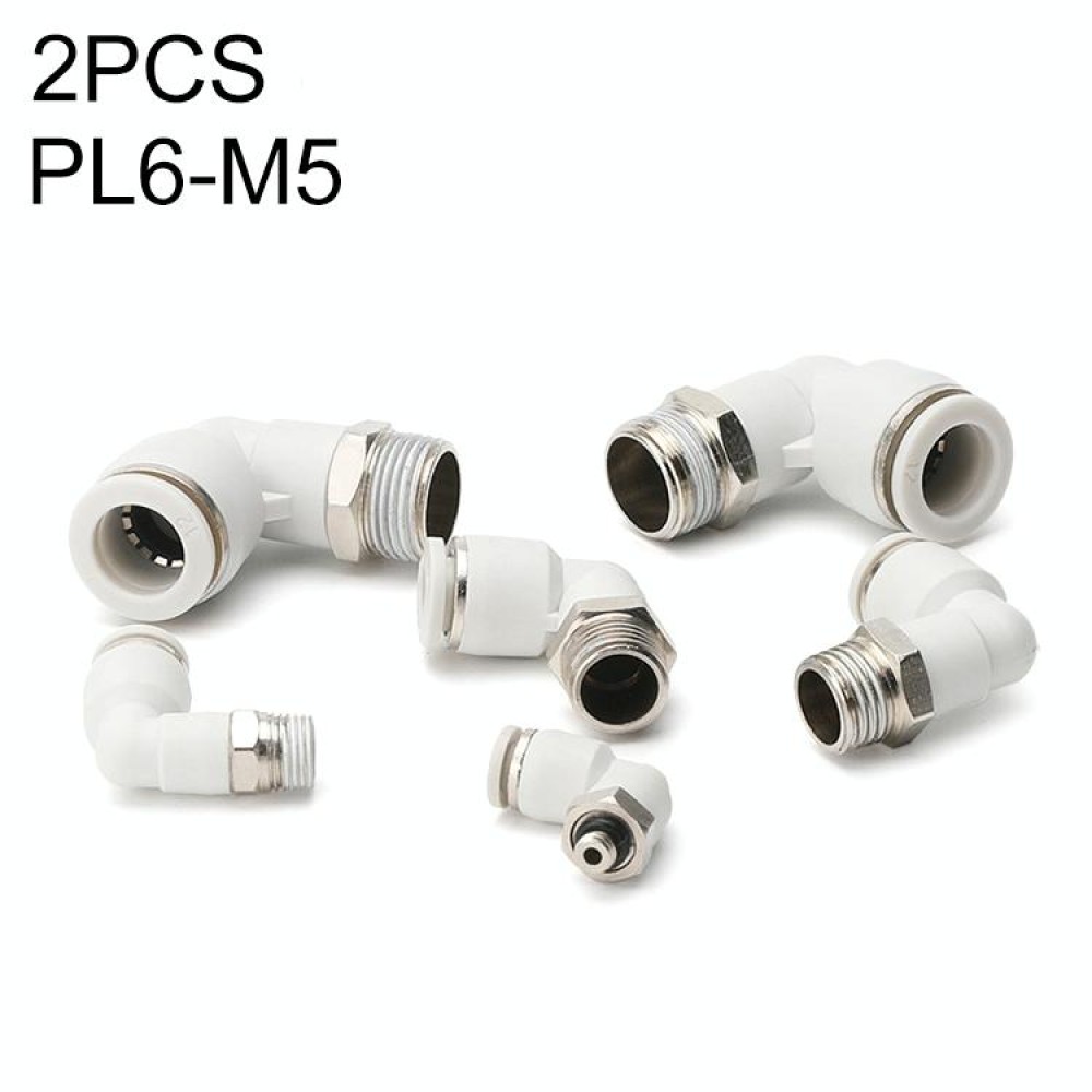 PL6-M5 LAIZE 2pcs PL Elbow Pneumatic Quick Fitting Connector
