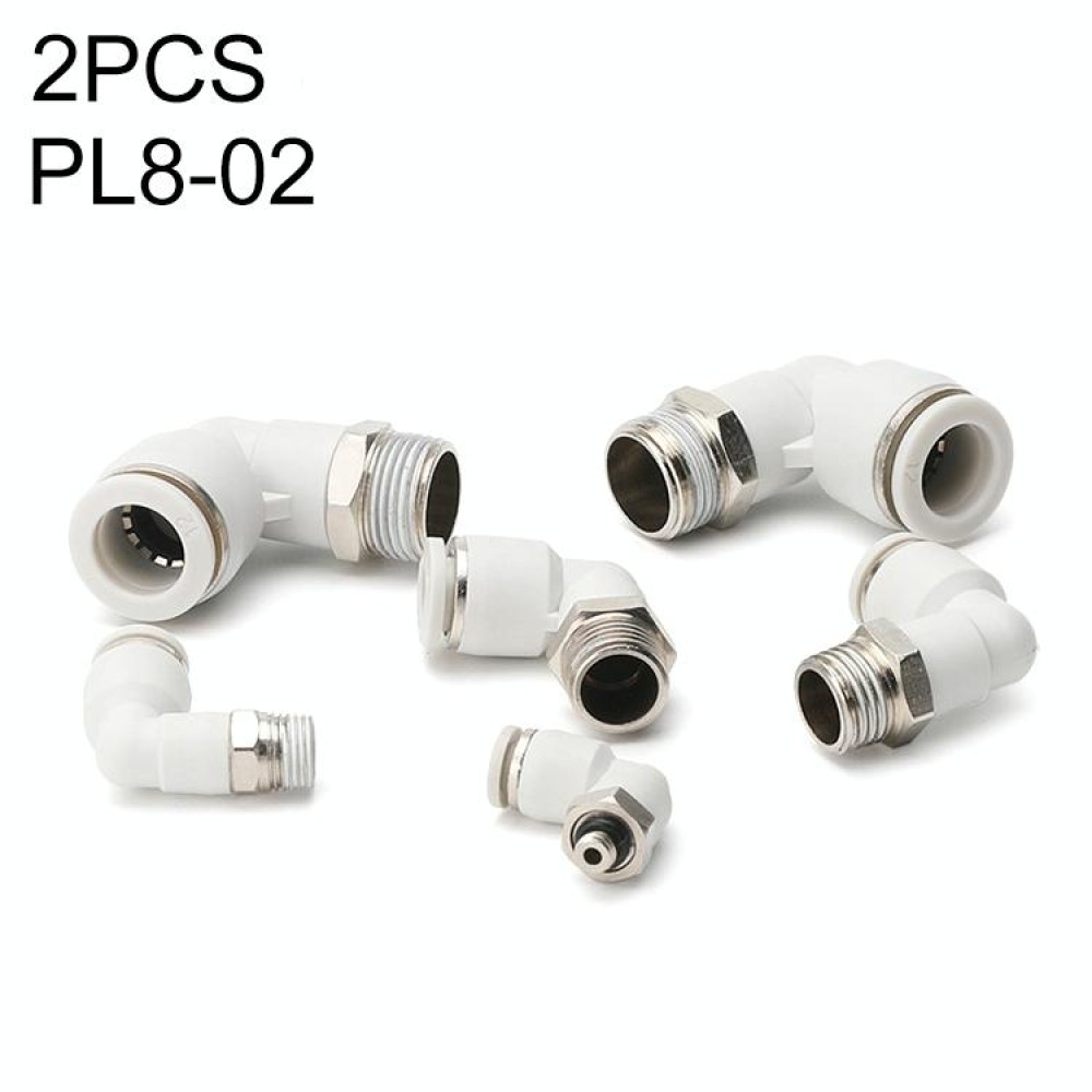 PL8-02 LAIZE 2pcs PL Elbow Pneumatic Quick Fitting Connector