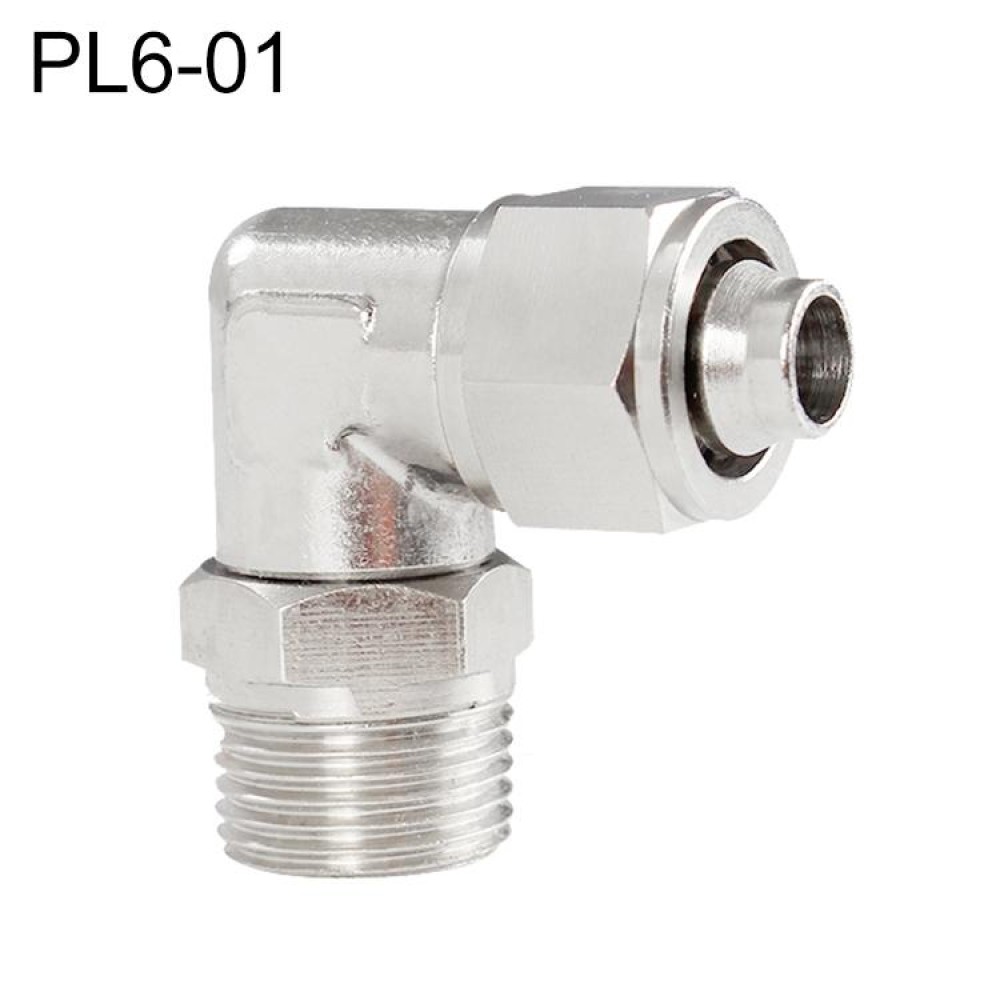 PL6-01 LAIZE Nickel Plated Copper Trachea Quick Fitting Twist Swivel Elbow Lock Female Connector