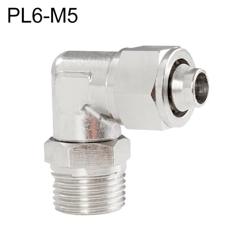 PL6-M5 LAIZE Nickel Plated Copper Trachea Quick Fitting Twist Swivel Elbow Lock Female Connector