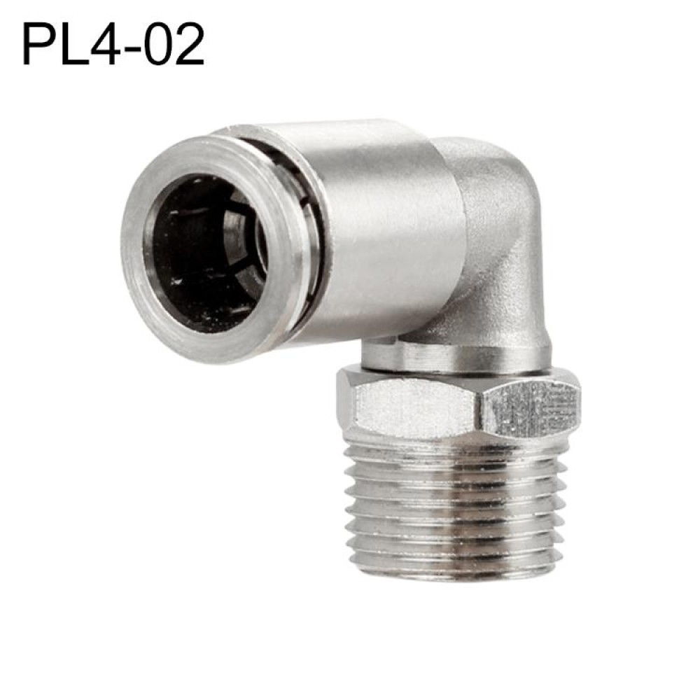 PL4-02 LAIZE Nickel Plated Copper Elbow Male Thread Pneumatic Quick Fitting Connector