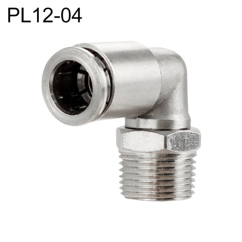 PL12-04 LAIZE Nickel Plated Copper Elbow Male Thread Pneumatic Quick Fitting Connector