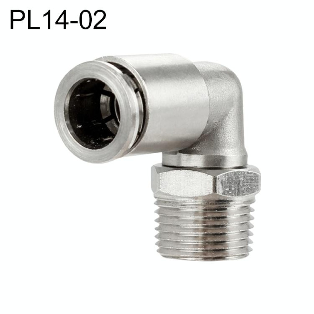 PL14-02 LAIZE Nickel Plated Copper Elbow Male Thread Pneumatic Quick Fitting Connector