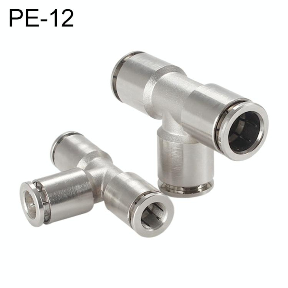 PE-12 LAIZE Nickel Plated Copper Tee Pneumatic Quick Fitting Connector