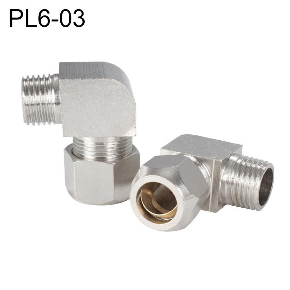PL6-03 LAIZE Nickel Plated Copper Reducer Elbow Pneumatic Quick Fitting Connector