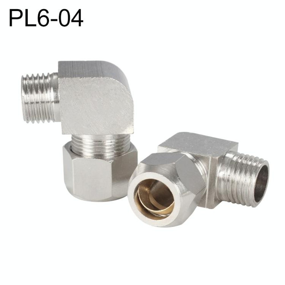 PL6-04 LAIZE Nickel Plated Copper Reducer Elbow Pneumatic Quick Fitting Connector
