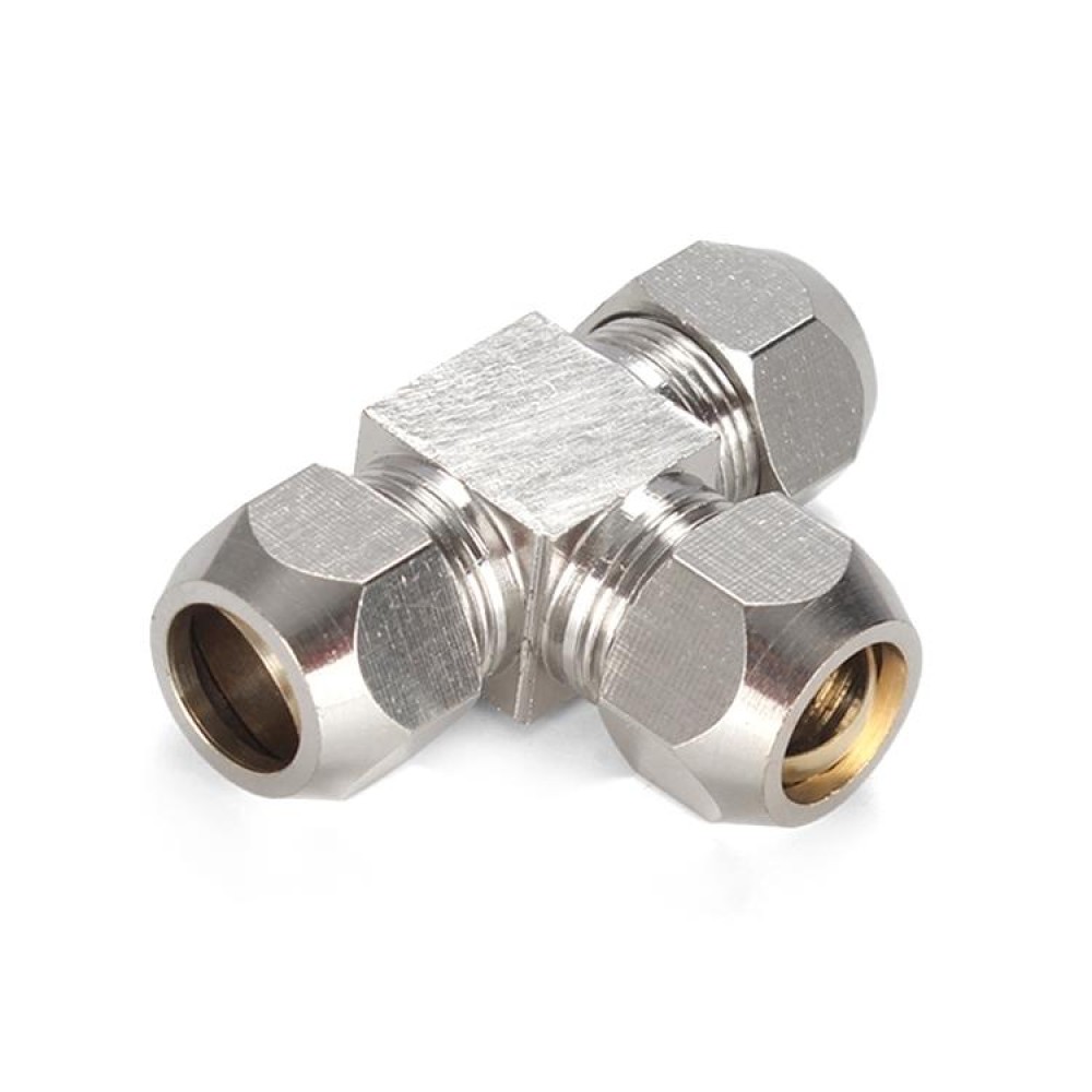 KT-PE-8 LAIZE Nickel Plated Copper T Type Tee Pneumatic Quick Fitting Copper Pipe Connector