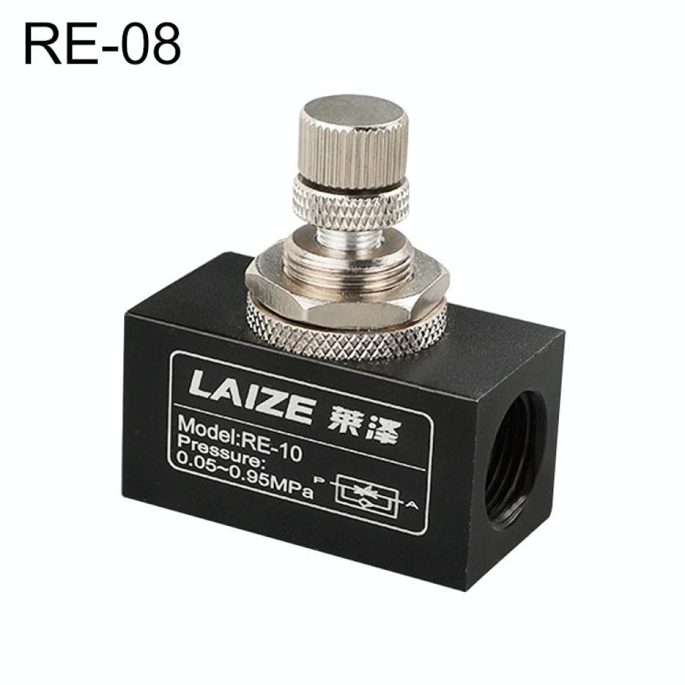 LAIZE Pneumatic Speed Regulating One-way Throttle Valve, Specification:RE-08 DN08mm