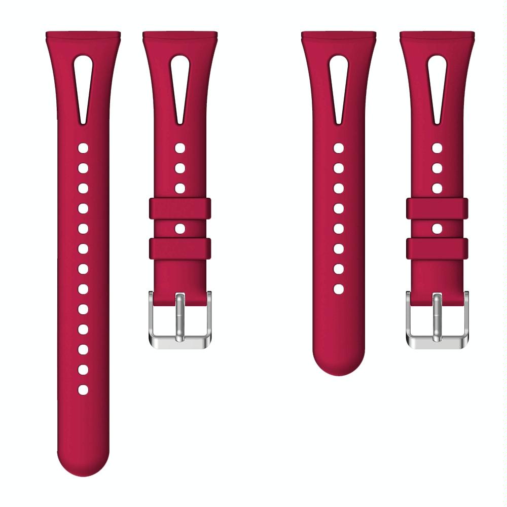 For Fitbit Versa 3 / 4 Water-drop Slim Silicone Watch Band, Size:L(Rose Red)