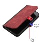For Samsung Galaxy S22 5G Side Buckle Double Fold Hand Strap Leather Phone Case(Red)