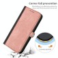For Samsung Galaxy S22 5G Side Buckle Double Fold Hand Strap Leather Phone Case(Pink)