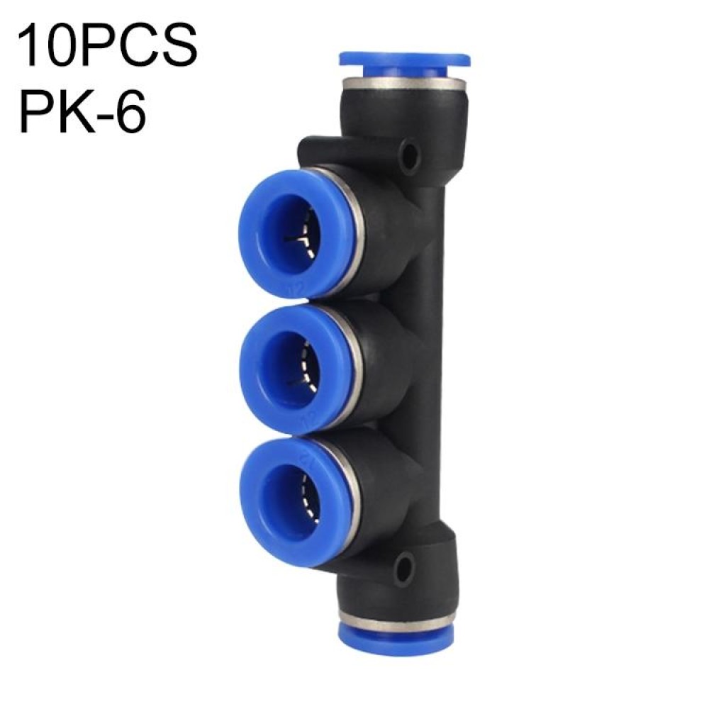PK-6 LAIZE 10pcs Plastic Five Port Pneumatic Quick Fitting Connector