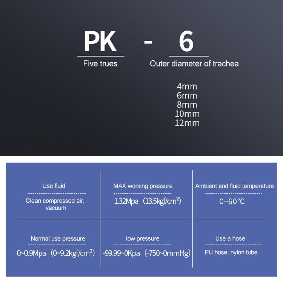 PK-6 LAIZE 10pcs Plastic Five Port Pneumatic Quick Fitting Connector