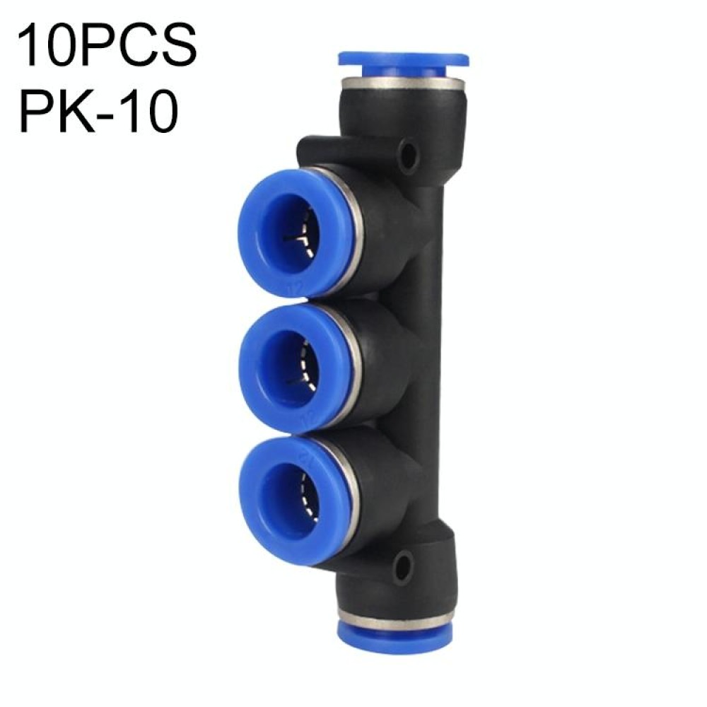 PK-10 LAIZE 10pcs Plastic Five Port Pneumatic Quick Fitting Connector