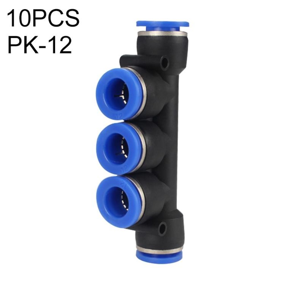 PK-12 LAIZE 10pcs Plastic Five Port Pneumatic Quick Fitting Connector