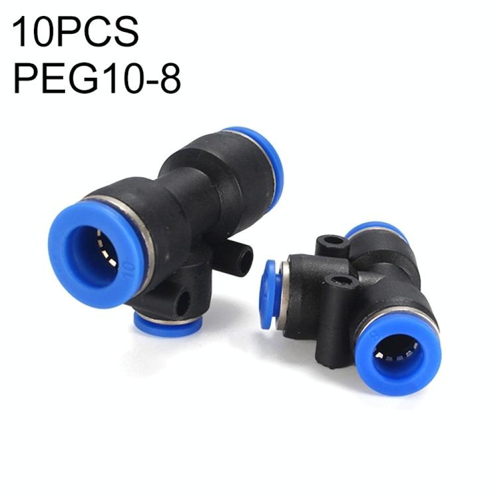 PEG10-8 LAIZE 10pcs Plastic Y-type Tee Reducing Pneumatic Quick Fitting Connector