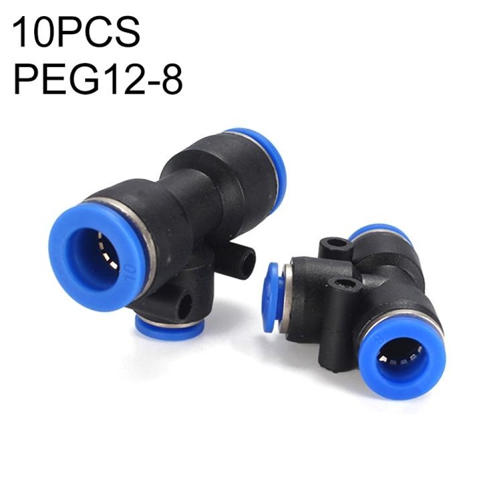 PEG12-8 LAIZE 10pcs Plastic Y-type Tee Reducing Pneumatic Quick Fitting Connector