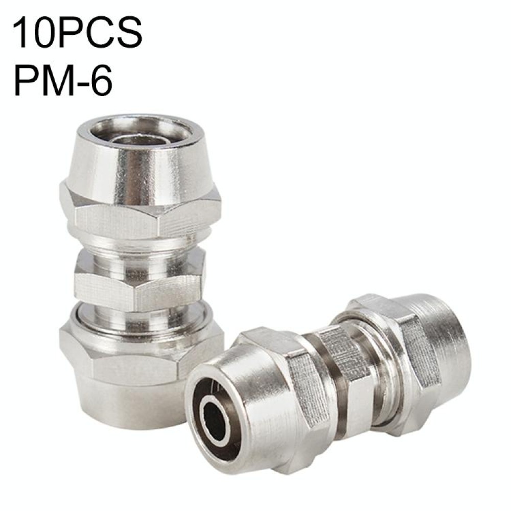 PM-6 LAIZE 2pcsNickel Plated Copper Straight Pneumatic Quick Connector