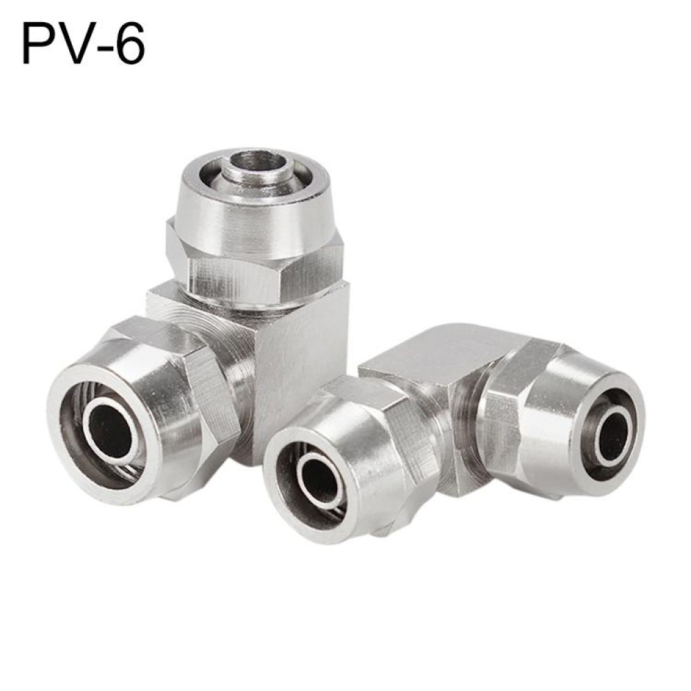 PV-6 LAIZE Nickel Plated Copper Elbow Pneumatic Quick Connector